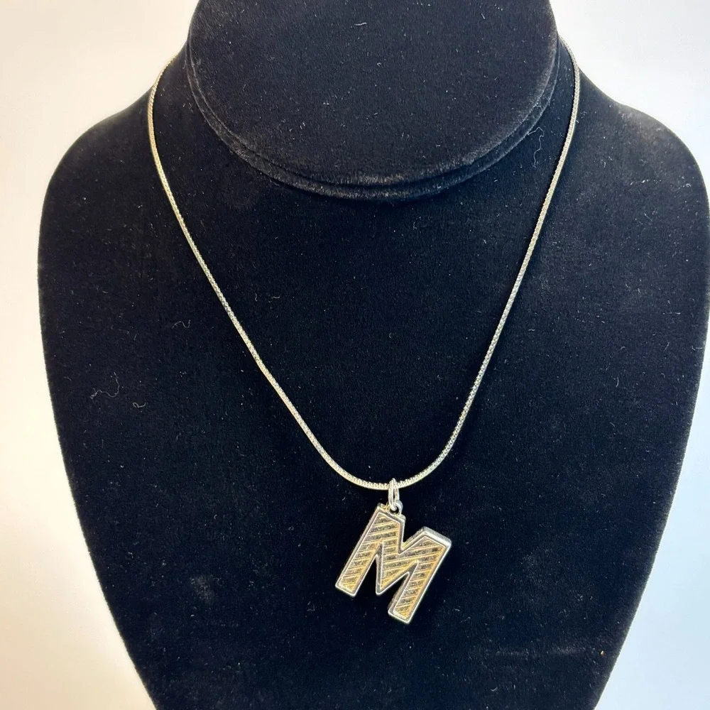 Y2K Necklace Alphabet M Initial ChokerPersonalized‎ 2000s Retro Girlhoodcore